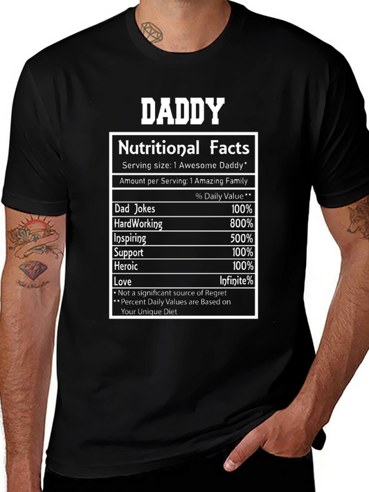 Awesome Daddy Nutritional Facts Black T-Shirt