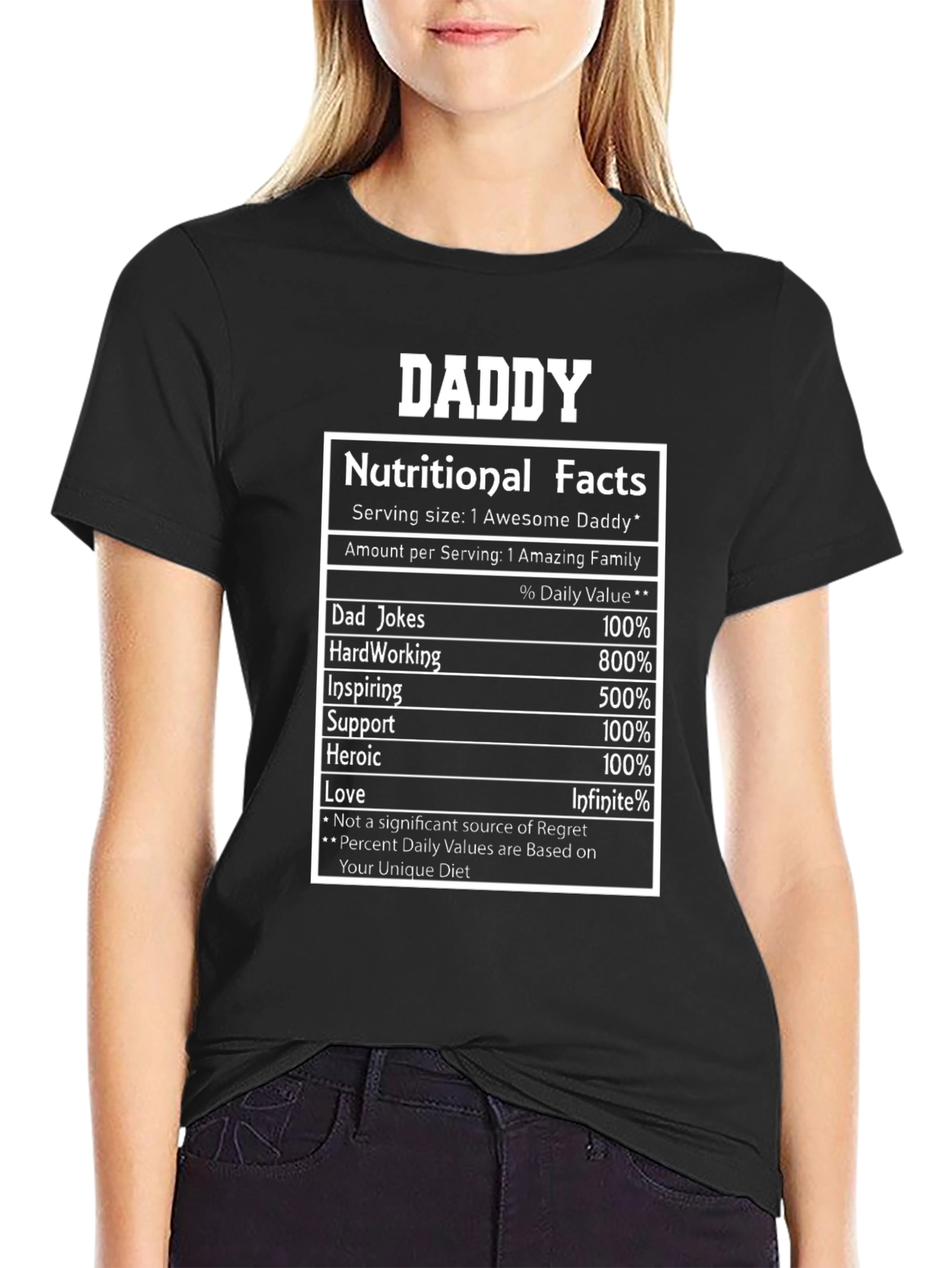 Awesome Daddy Nutritional Facts Black T-Shirt