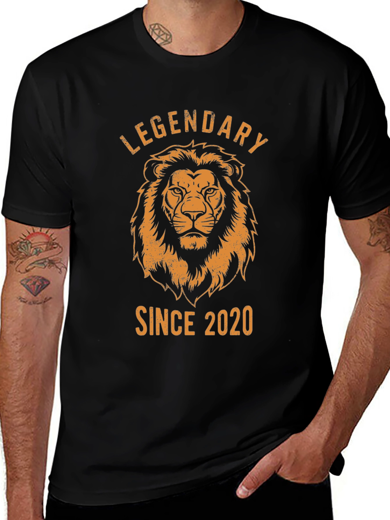 Legendary Since 2020 Lion Graphic Black T-Shirt