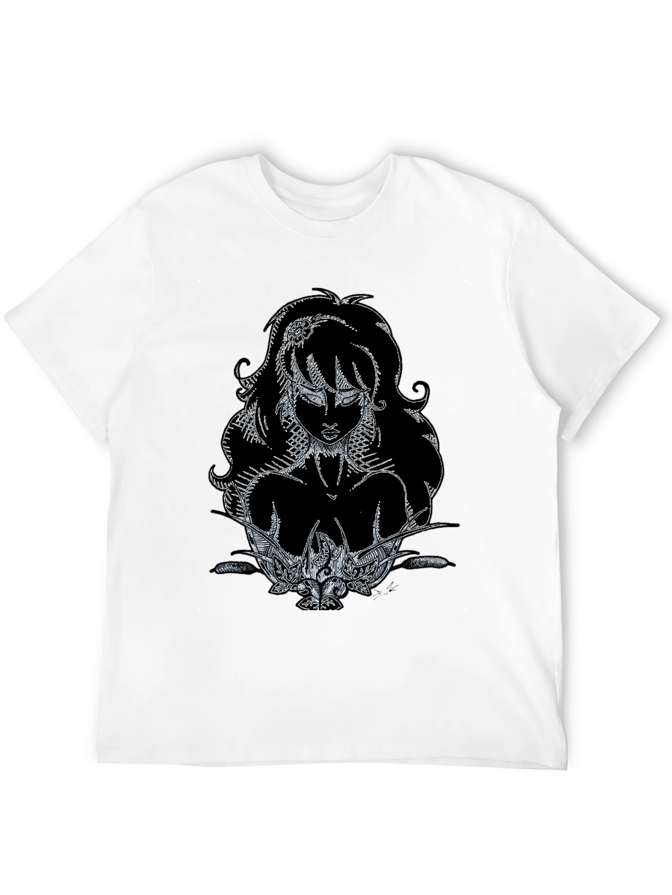 Artistic Graphic Print Black T-Shirt