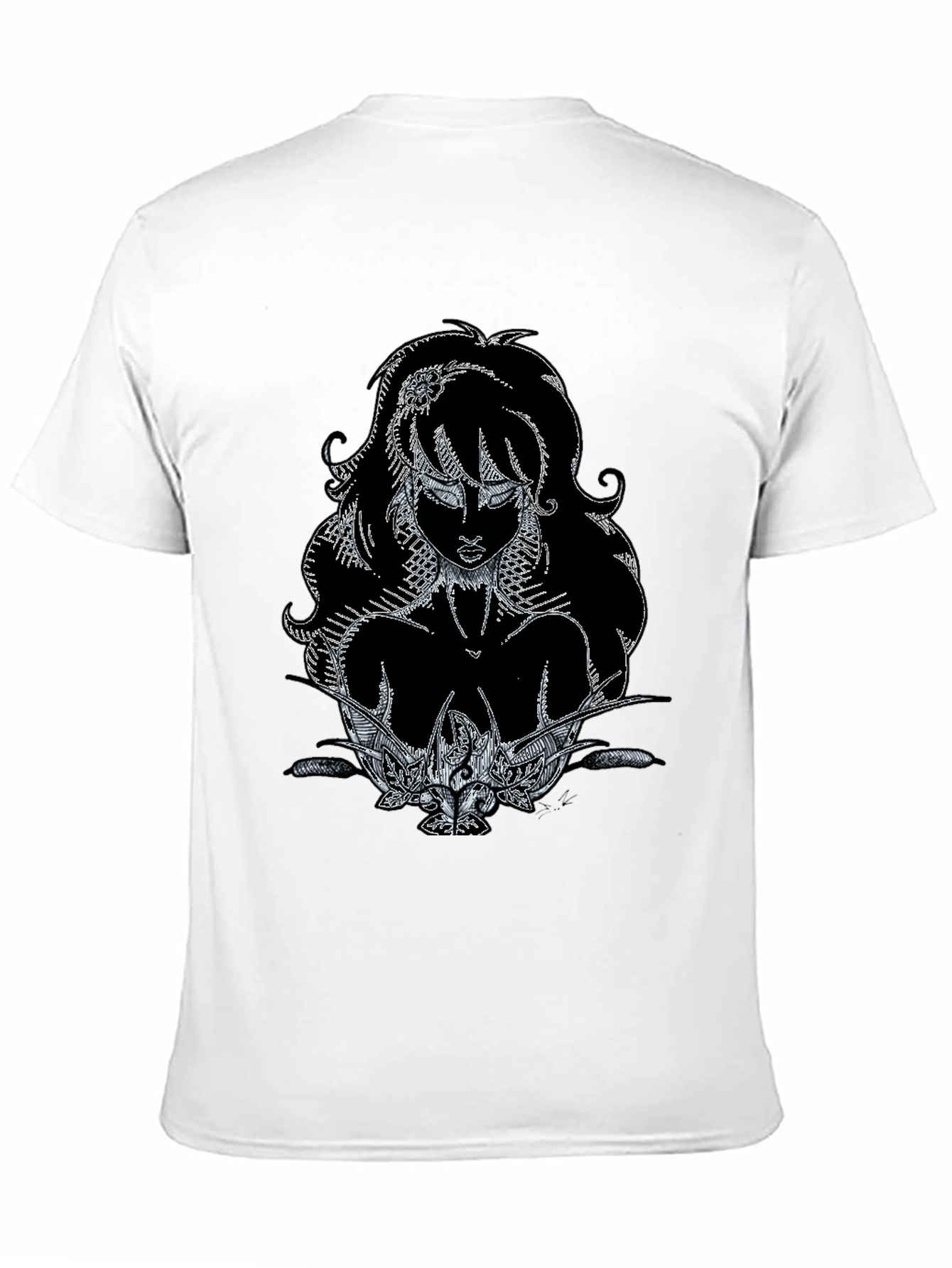 Artistic Graphic Print Black T-Shirt