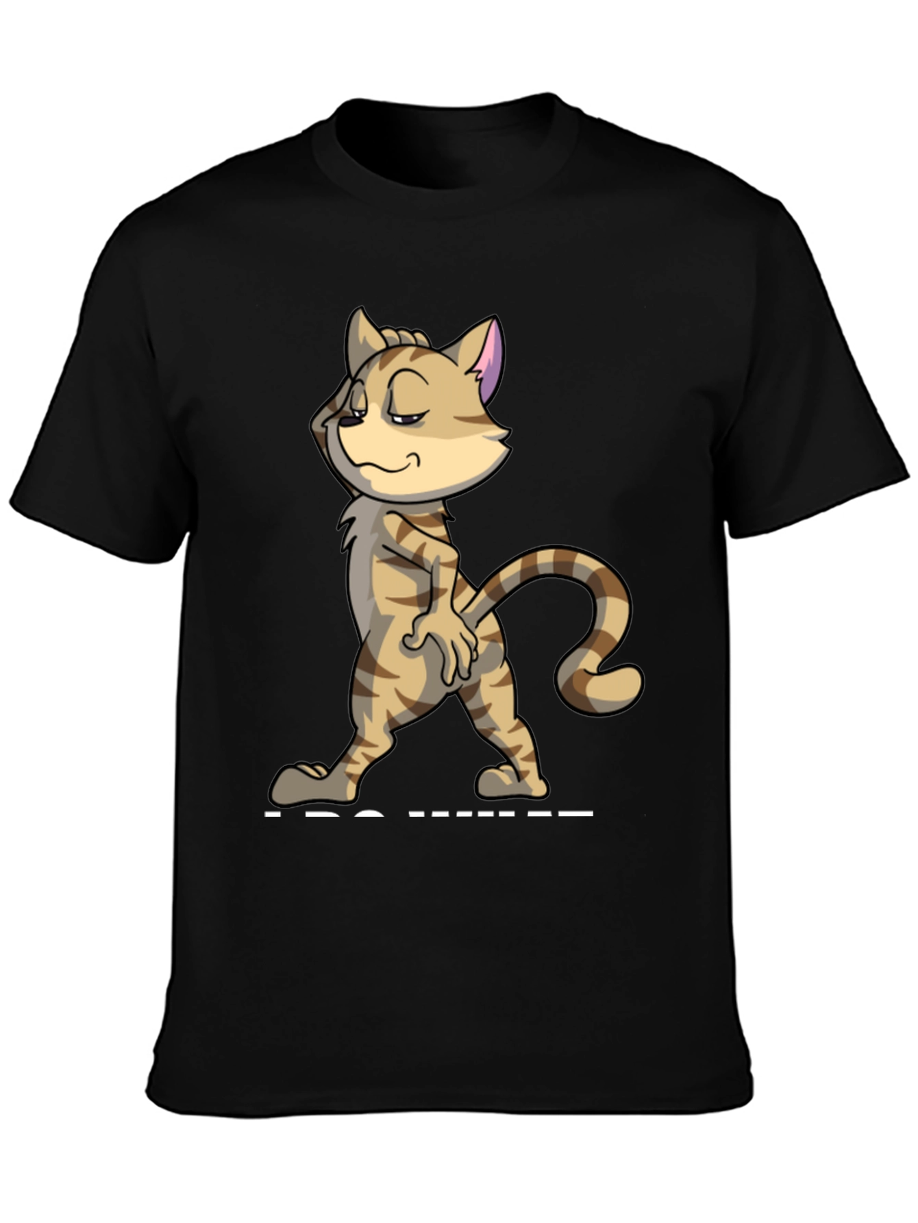 Funny Cat Strut T-Shirt - Mens Black Tee