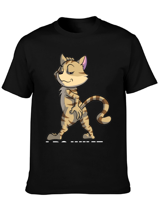 Funny Cat Strut T-Shirt - Mens Black Tee