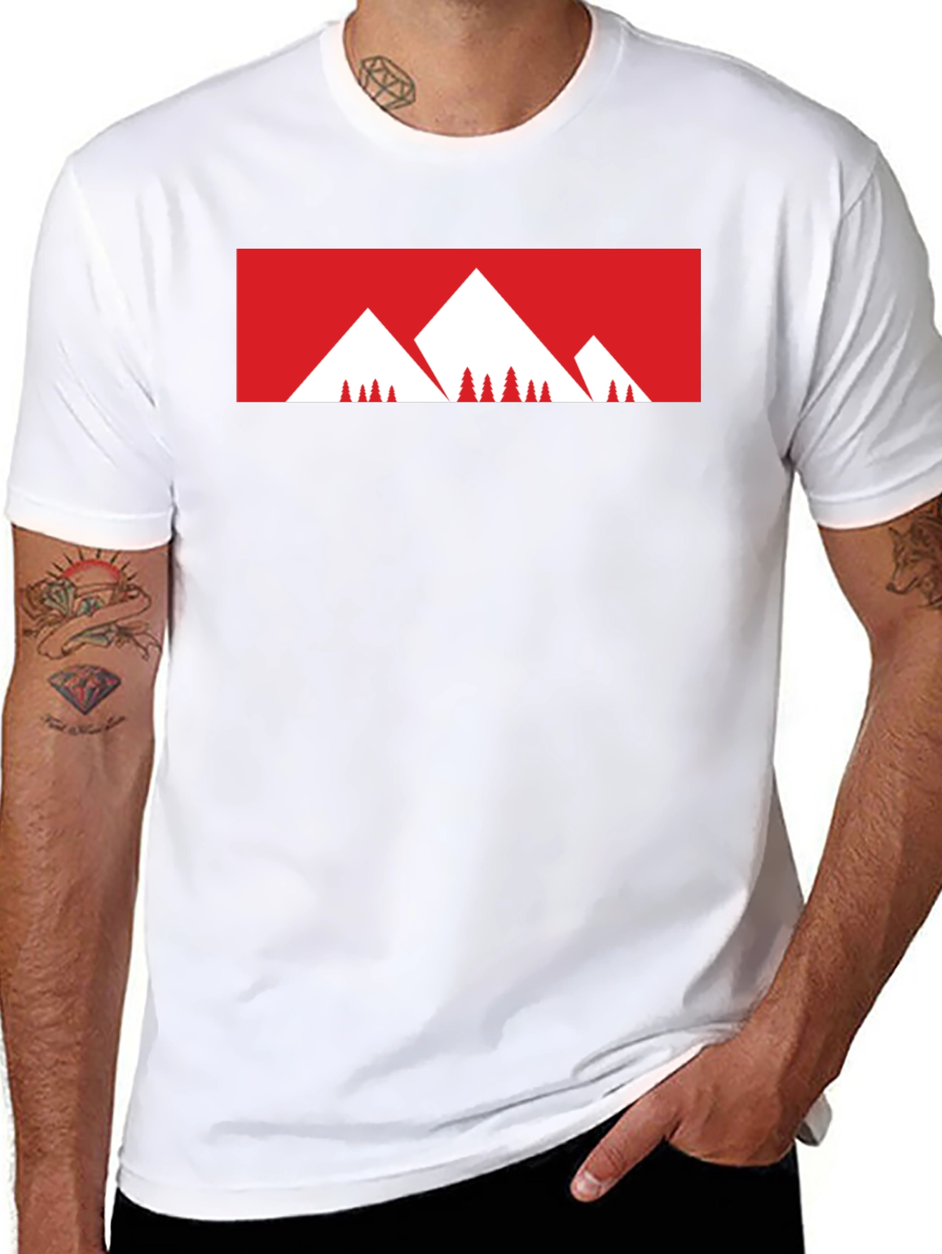 Mountain Graphic Tee - Stylish Black Cotton T-Shirt