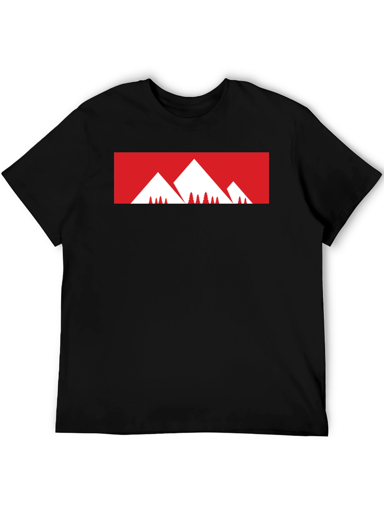 Mountain Graphic Tee - Stylish Black Cotton T-Shirt