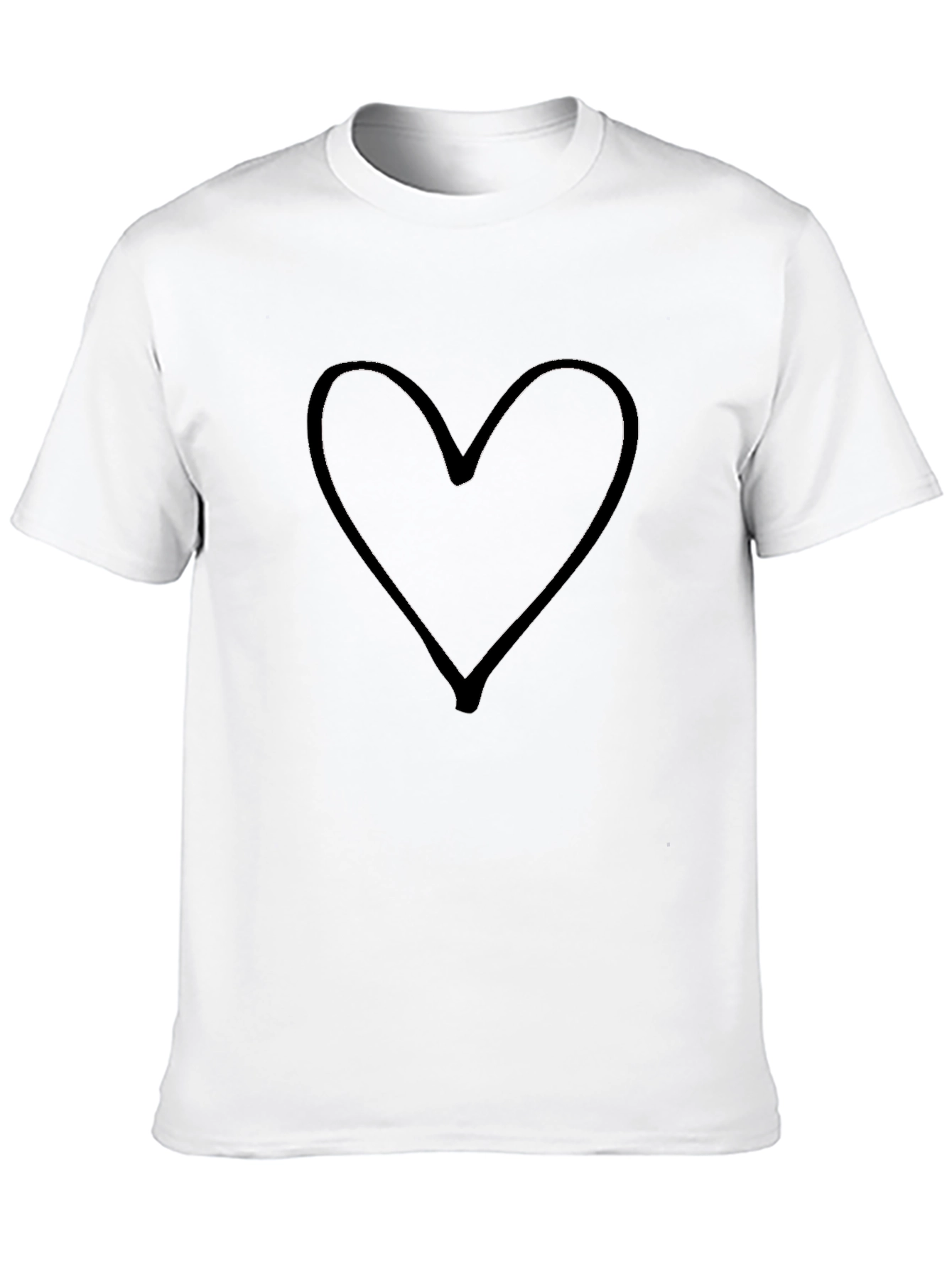 Heart Outline Black T-Shirt