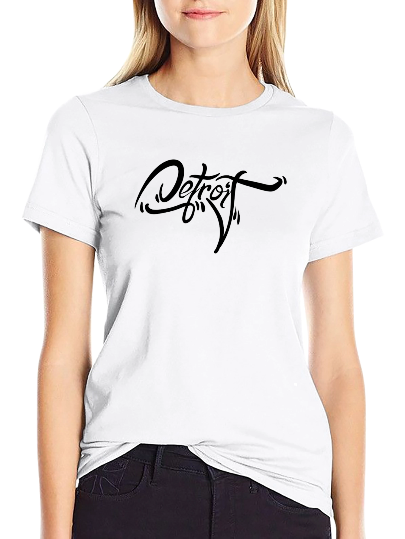 Detroit Script Black T-Shirt
