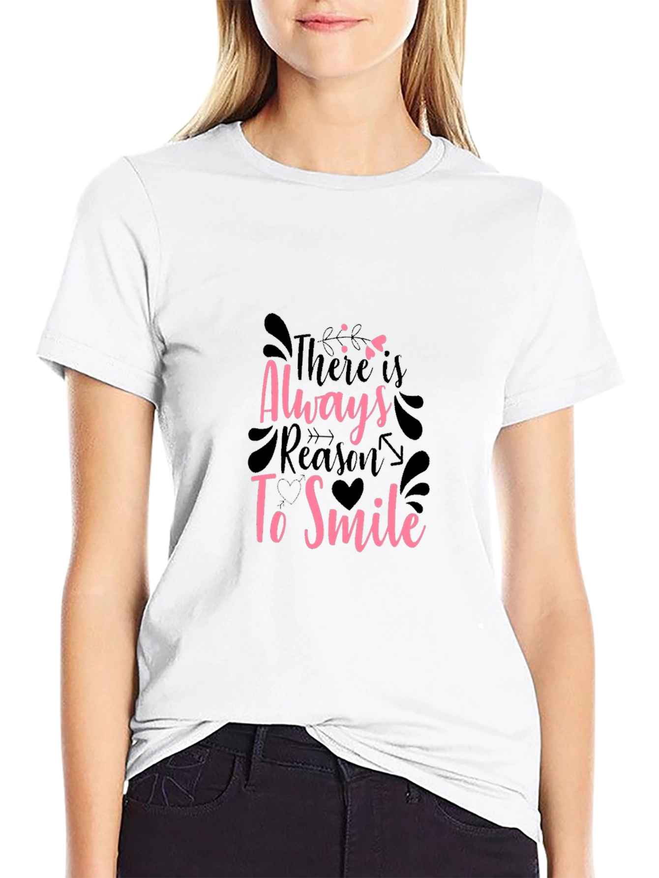 Inspirational Black T-Shirt - Always Reason To Smile