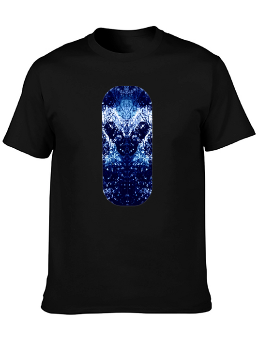 Abstract Tree Design Black T-Shirt