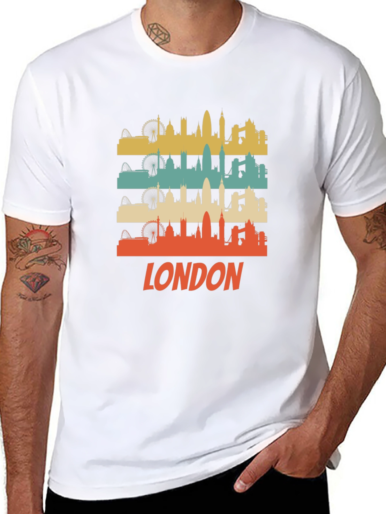 Retro London Skyline Graphic T-Shirt