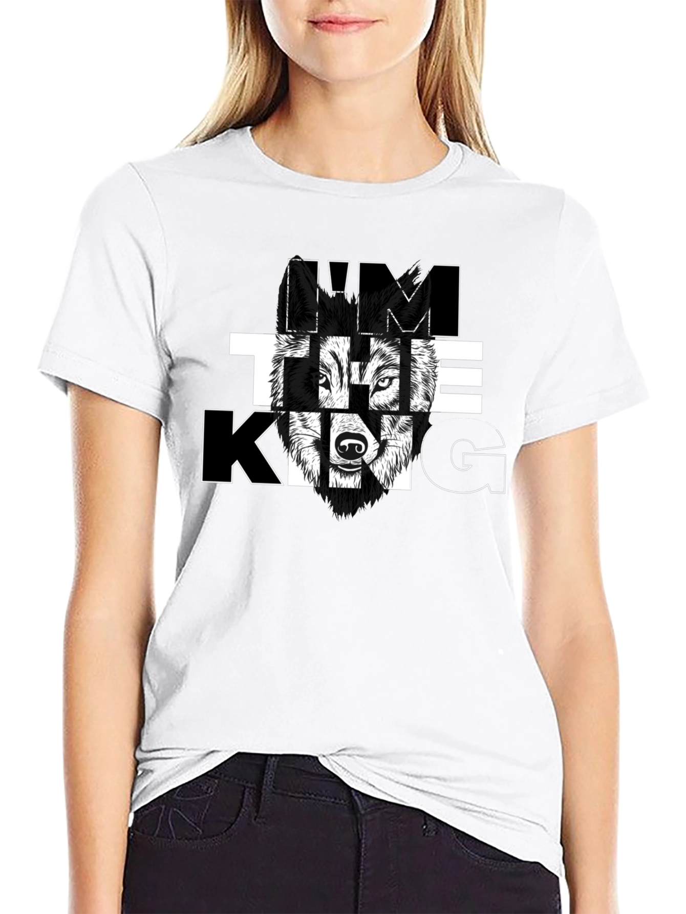 Im The King Wolf Graphic Tee - Black