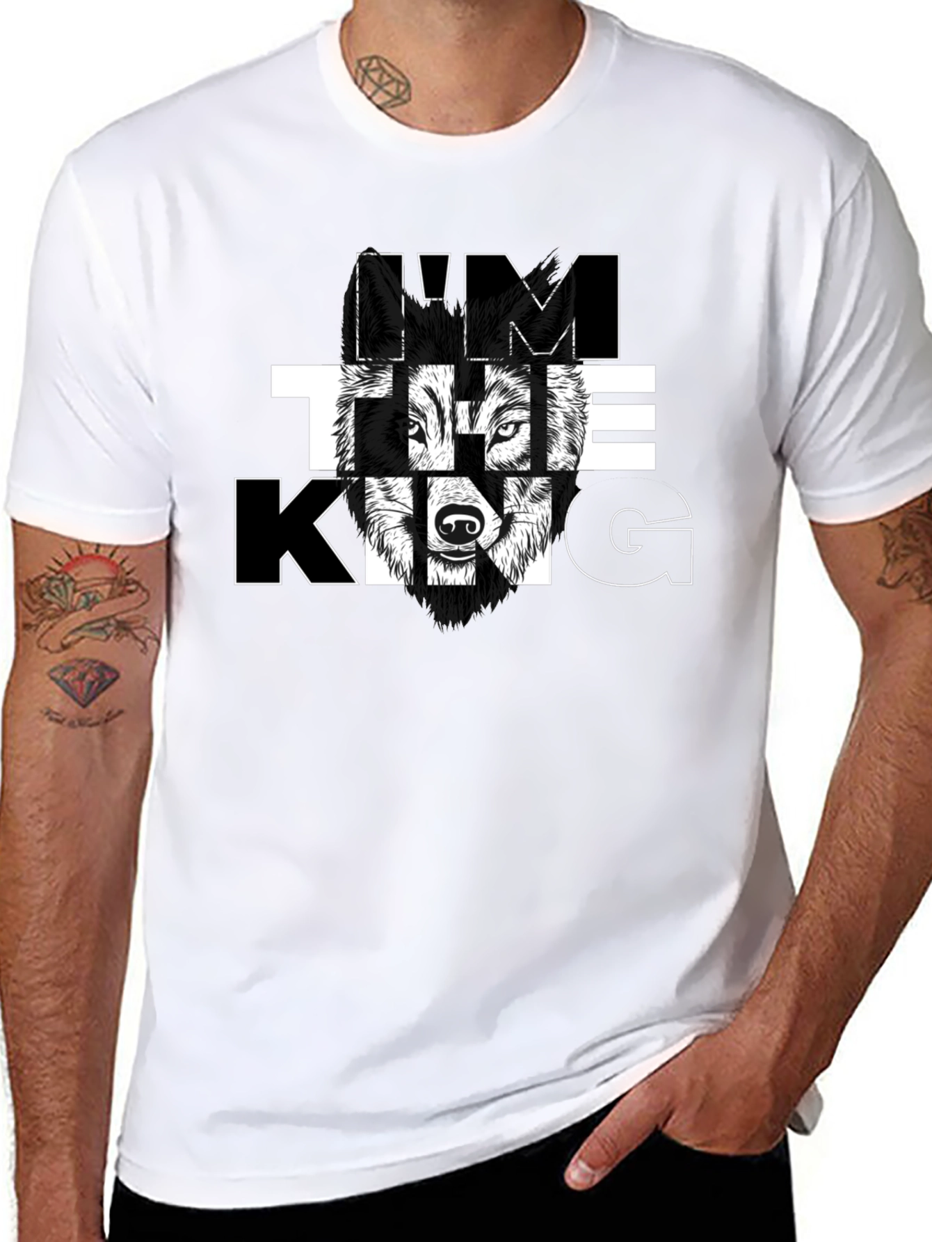 Im The King Wolf Graphic Tee - Black