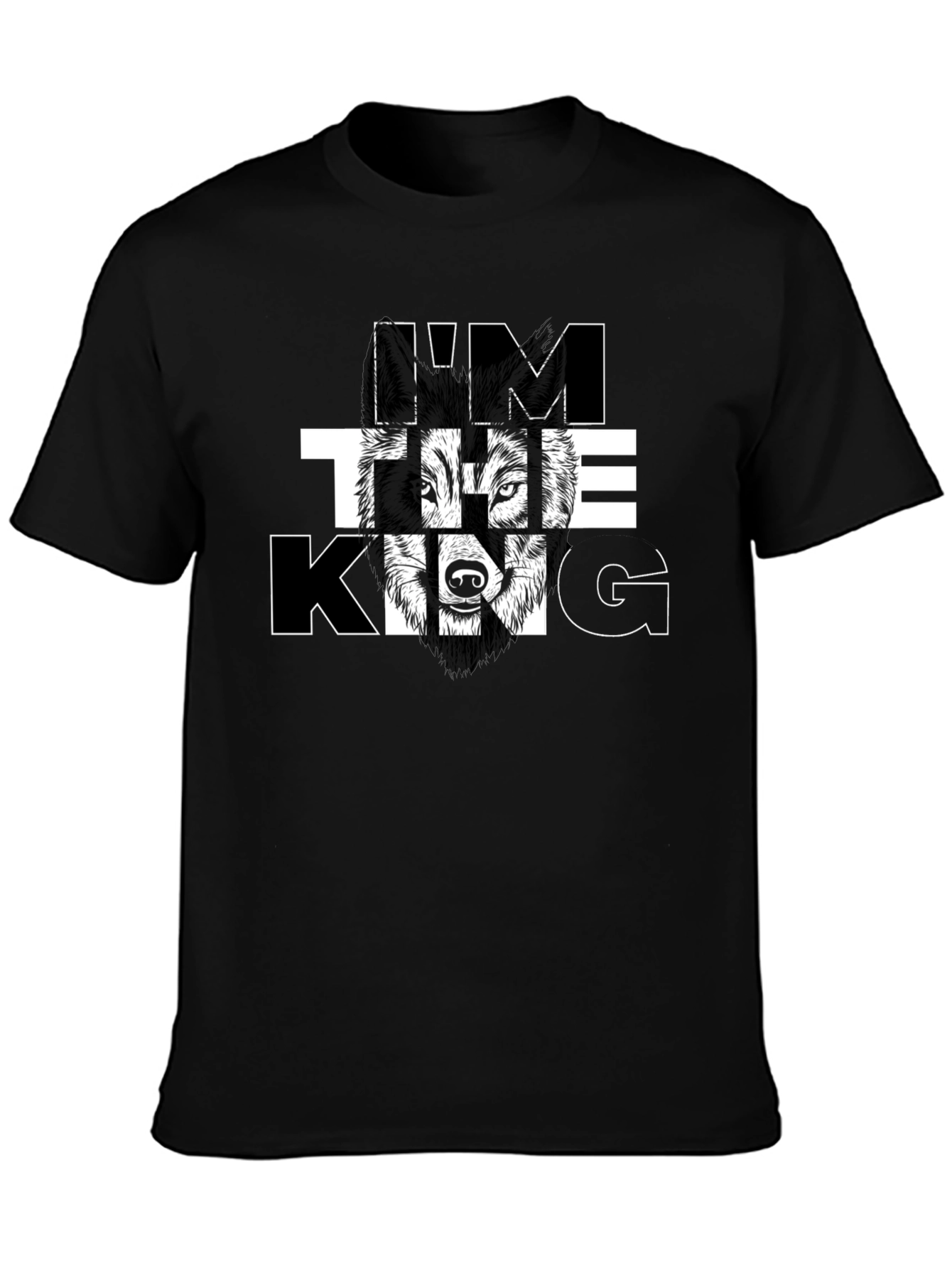 Im The King Wolf Graphic Tee - Black