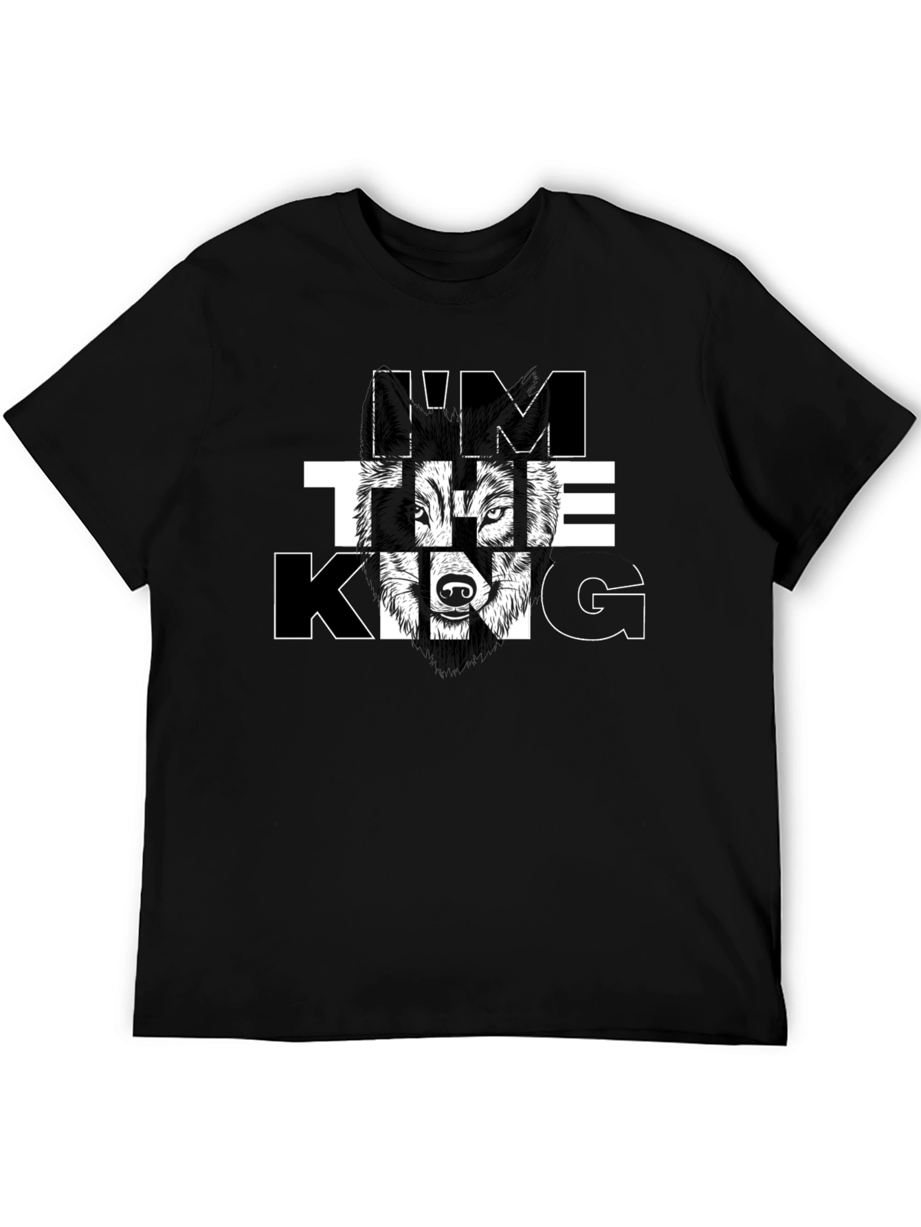 Im The King Wolf Graphic Tee - Black
