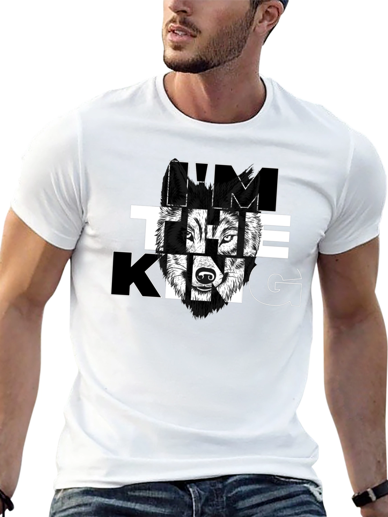 Im The King Wolf Graphic Tee - Black