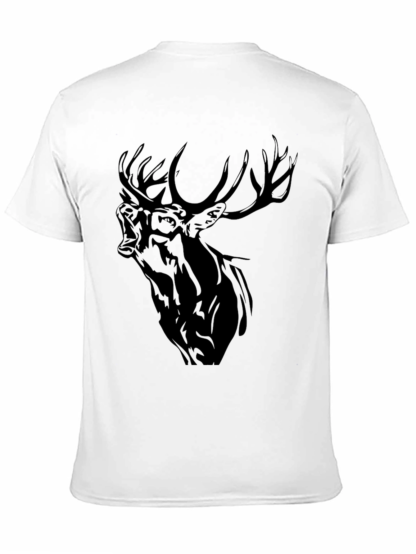 Black Deer Graphic Print Tee - Mens Casual Style