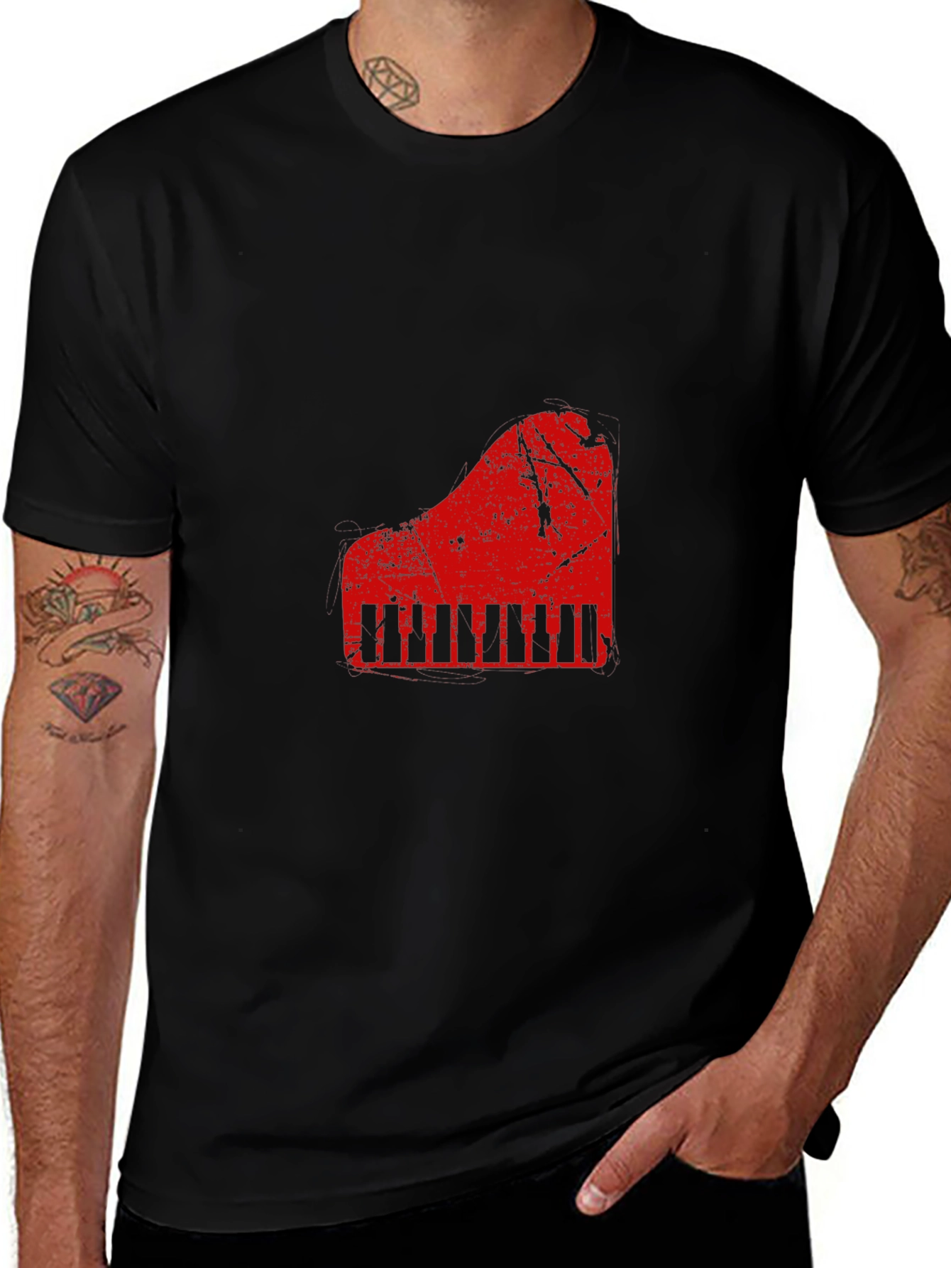 Piano Graphic Black T-Shirt