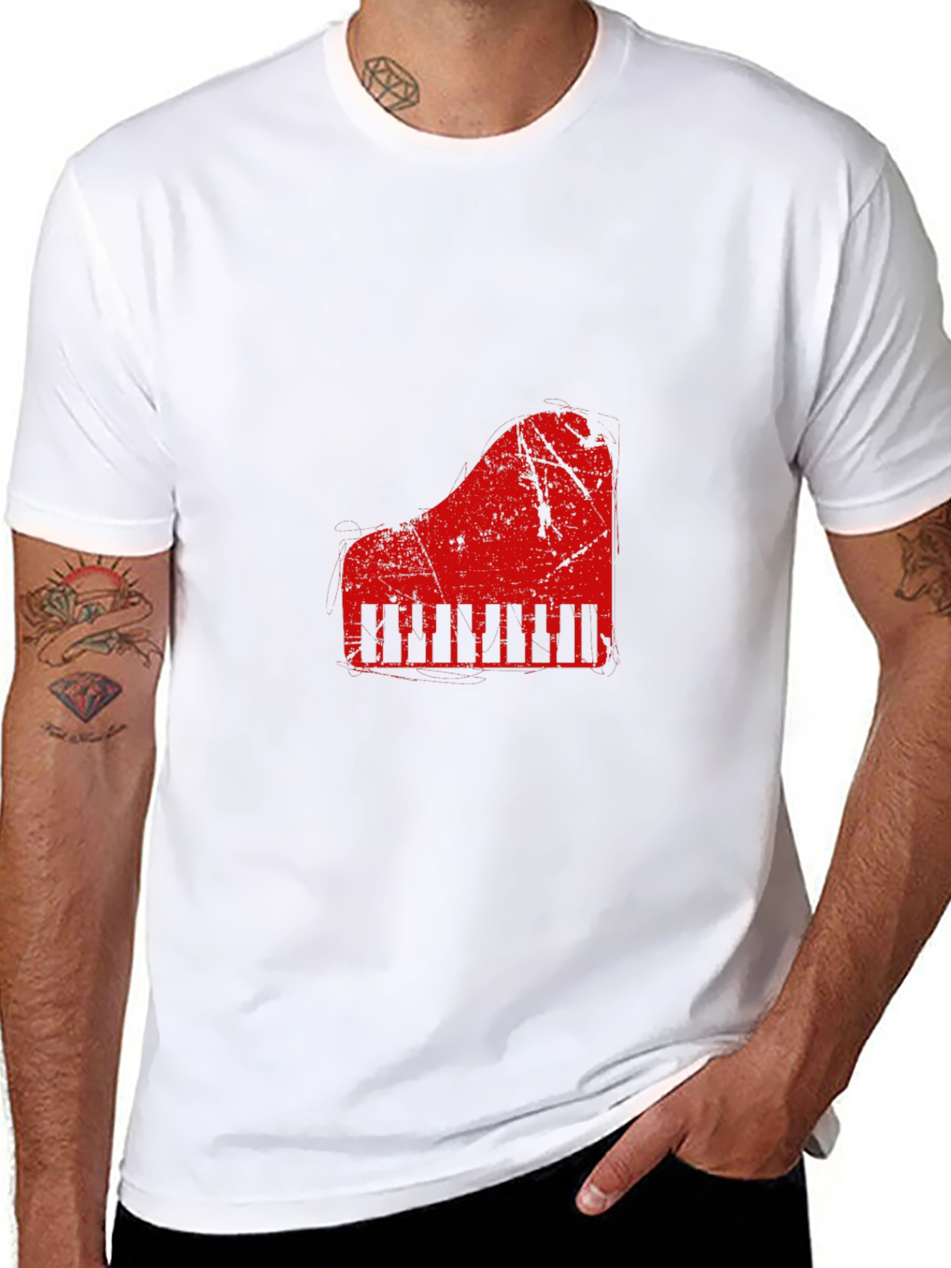 Piano Graphic Black T-Shirt