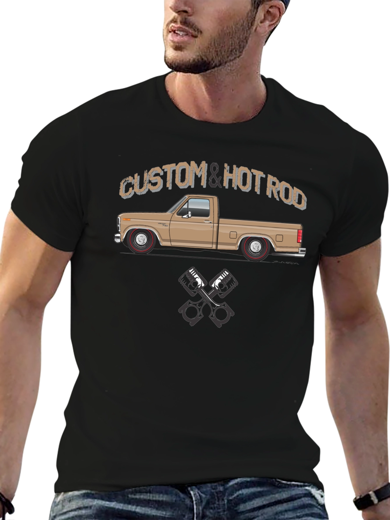 Custom & Hot Rod Truck Black T-Shirt