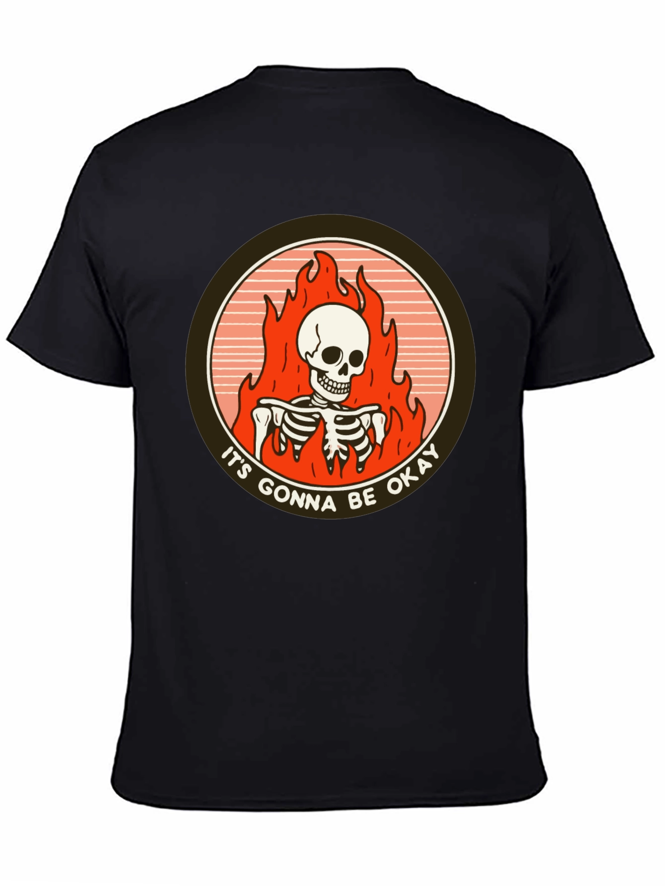 Its Gonna Be Okay Skeleton Flames T-Shirt