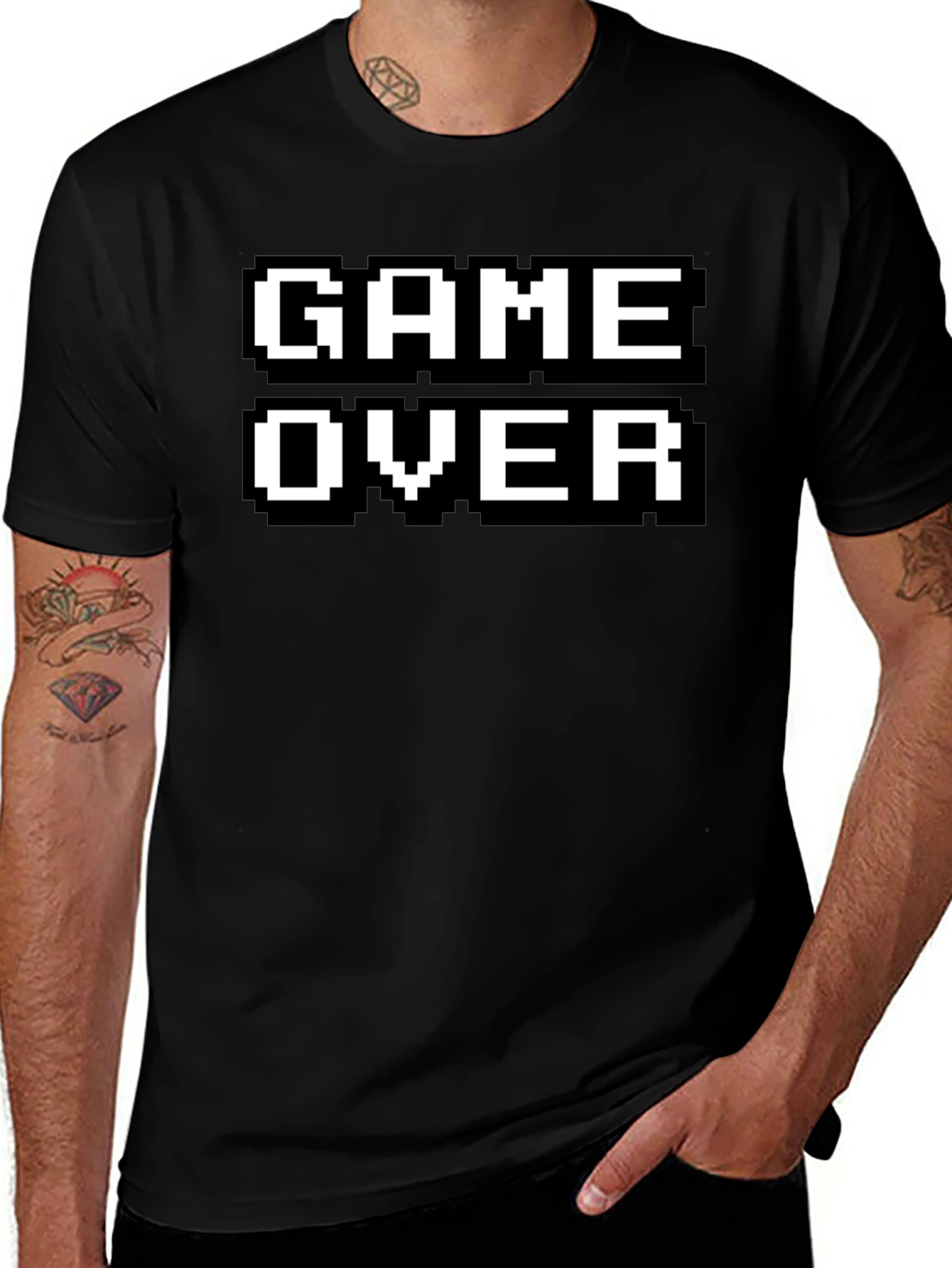 Retro Gamer T-Shirt - Game Over Pixel Design