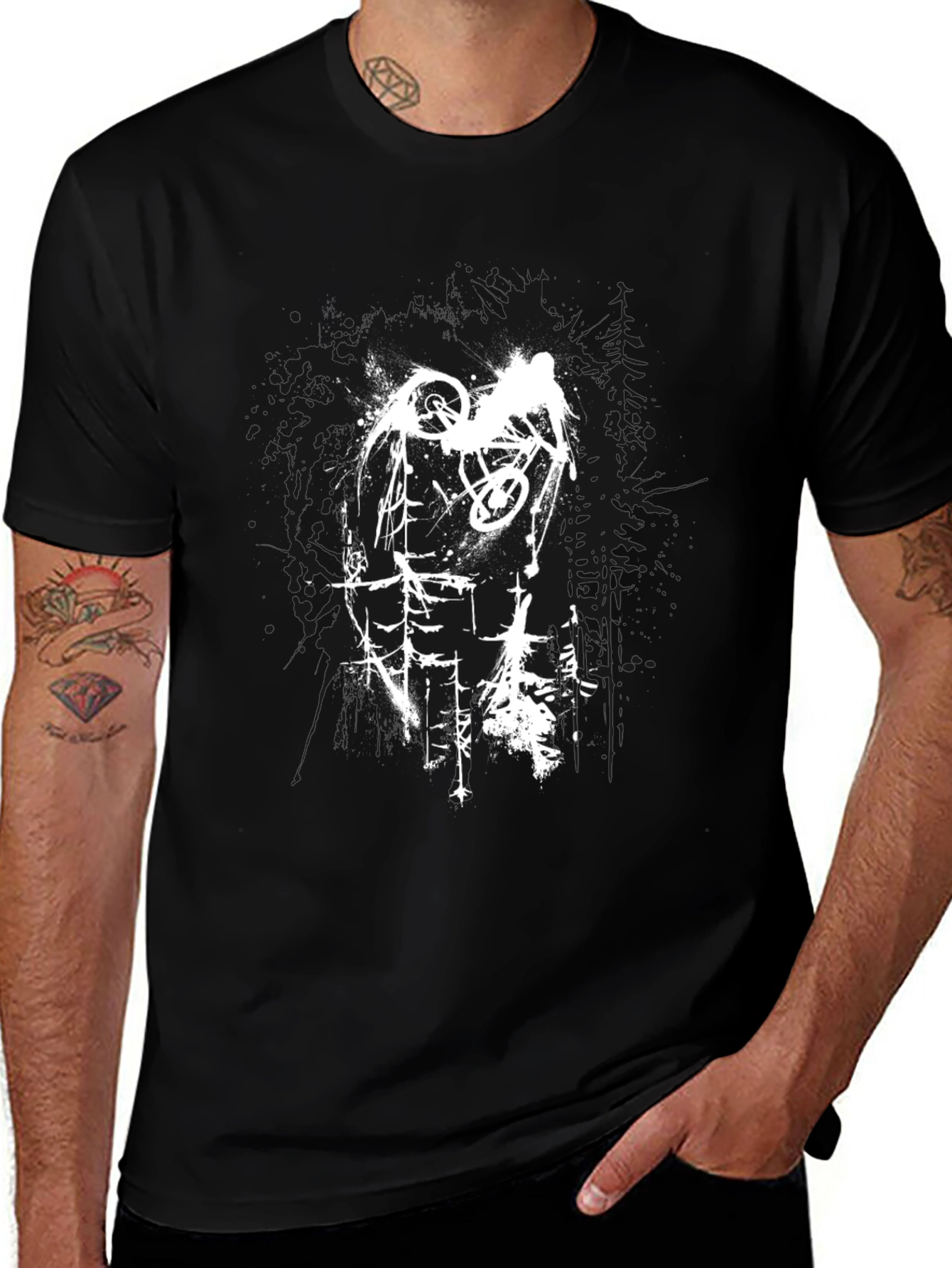 Mountain Biker Graphic Tee - Black