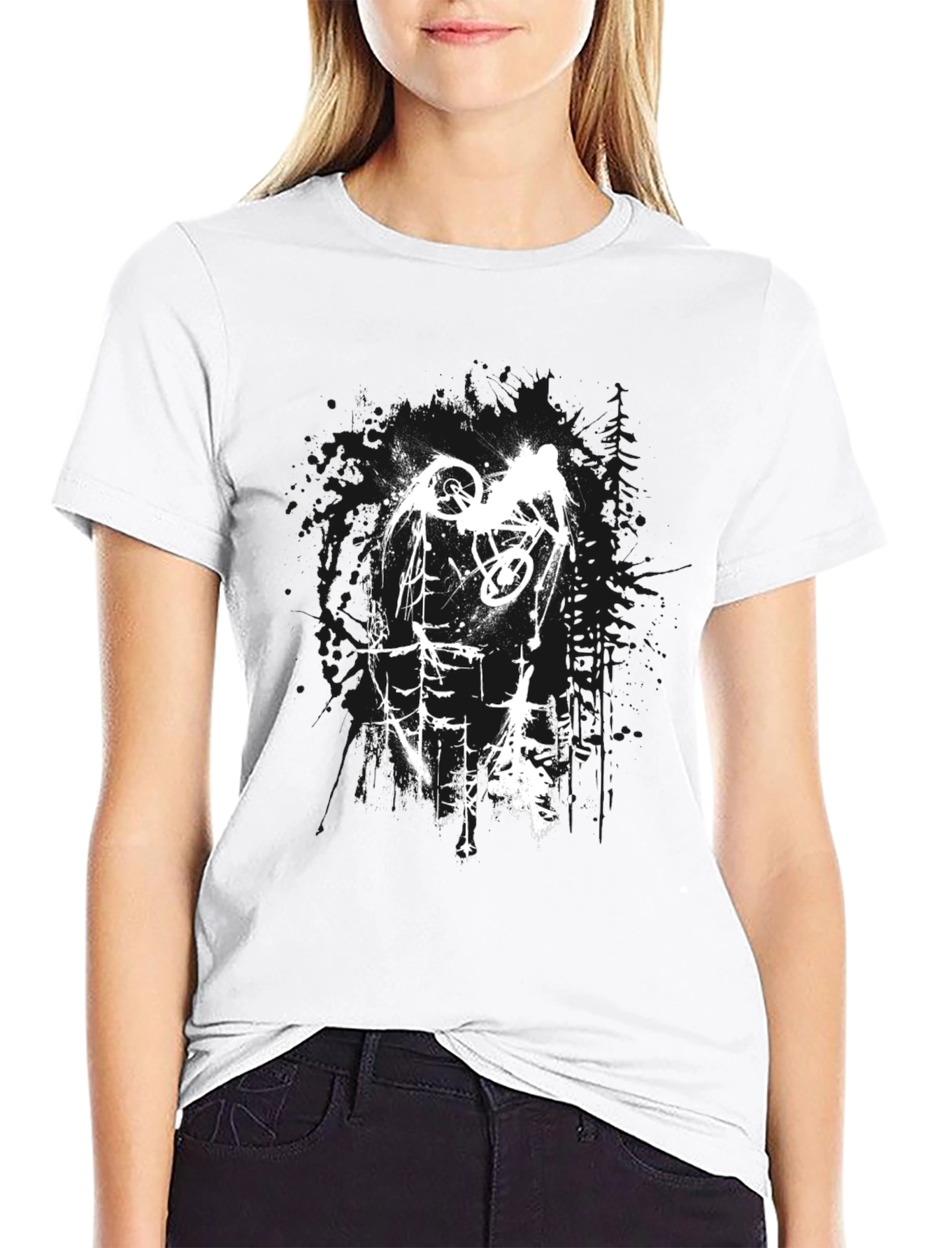 Mountain Biker Graphic Tee - Black