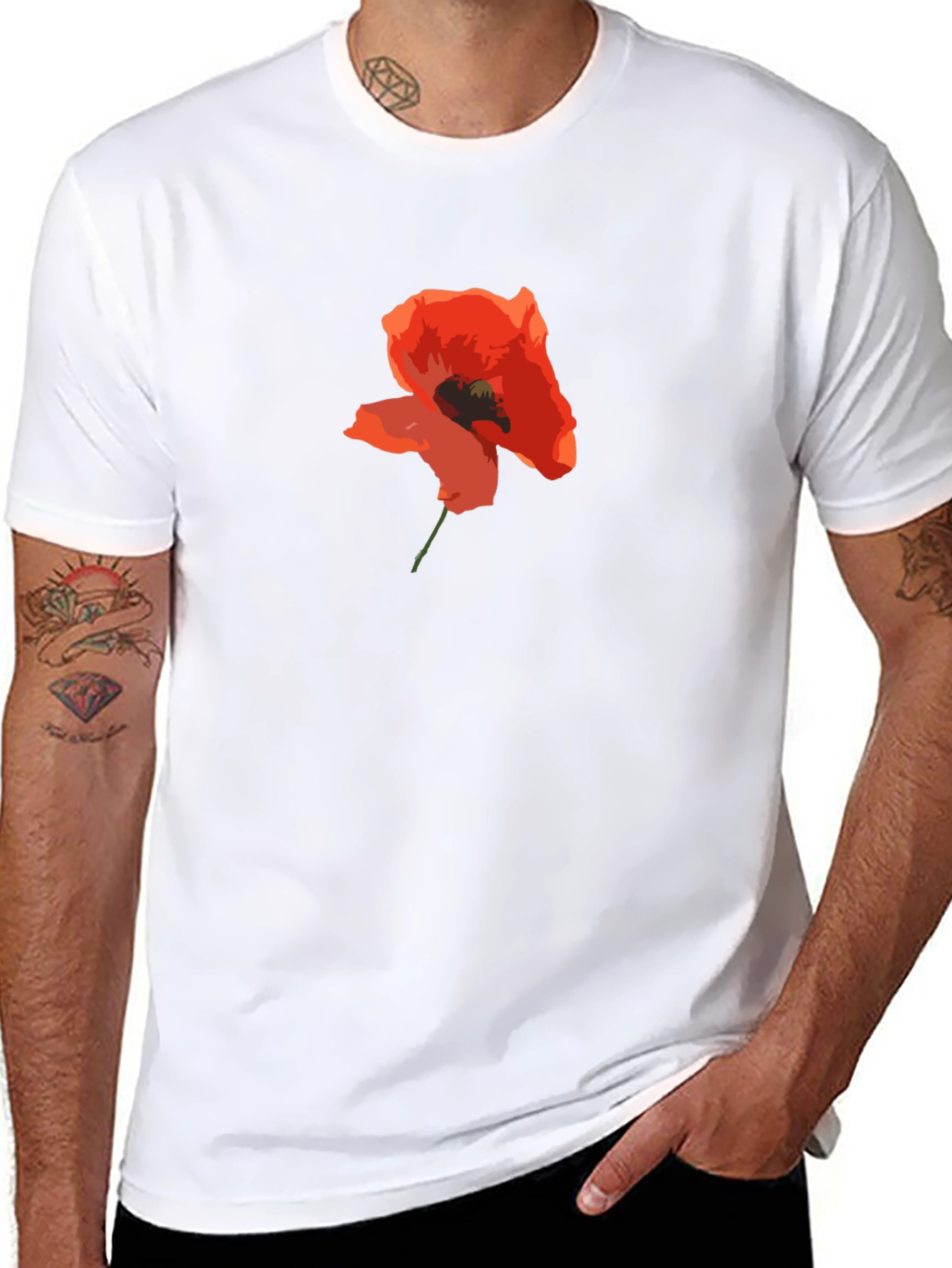 Poppy Graphic Black T-Shirt