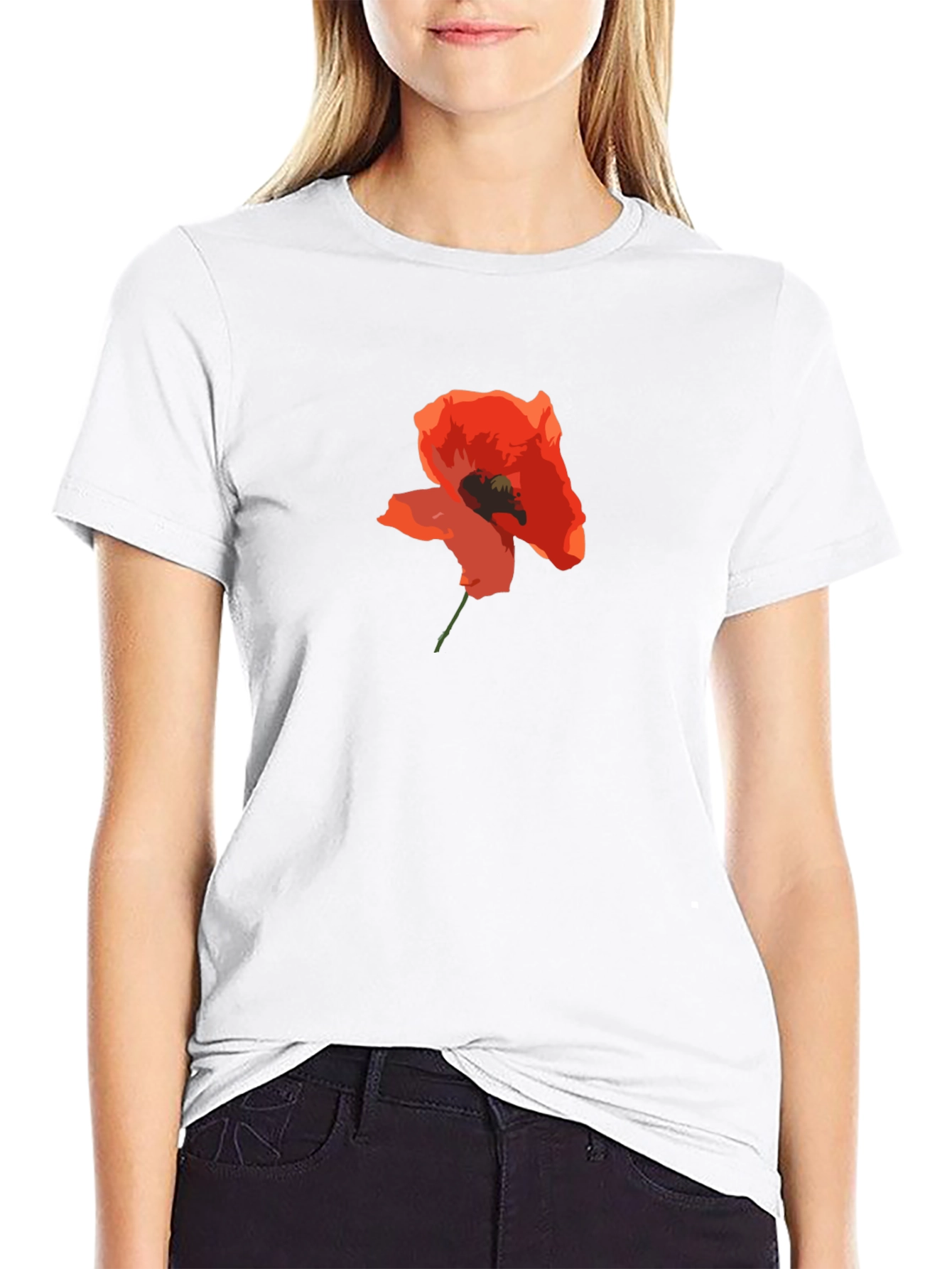 Poppy Graphic Black T-Shirt