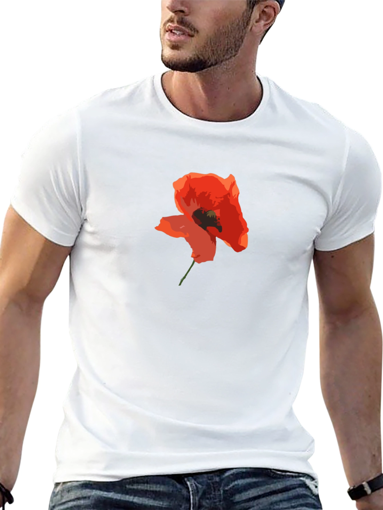 Poppy Graphic Black T-Shirt