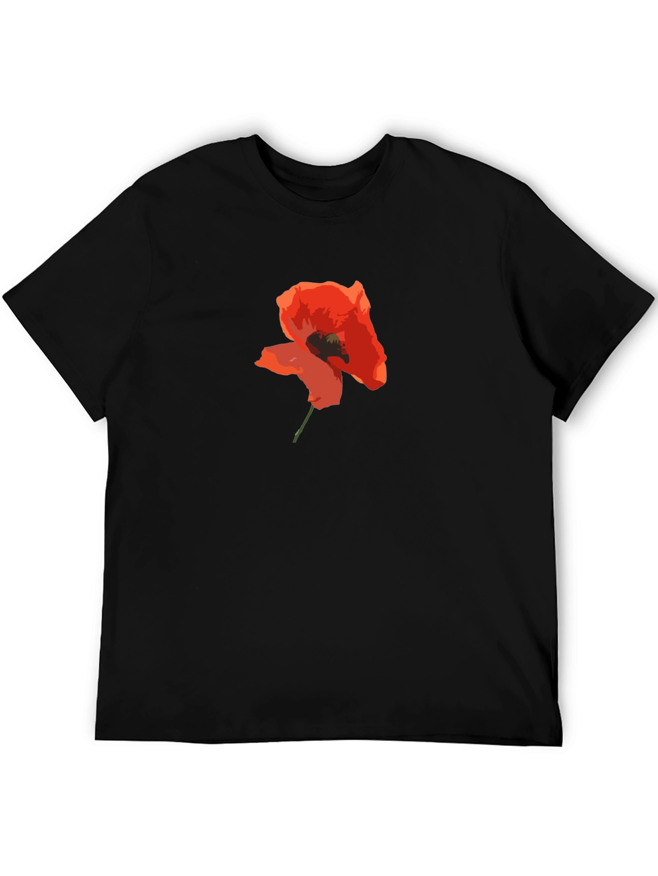 Poppy Graphic Black T-Shirt