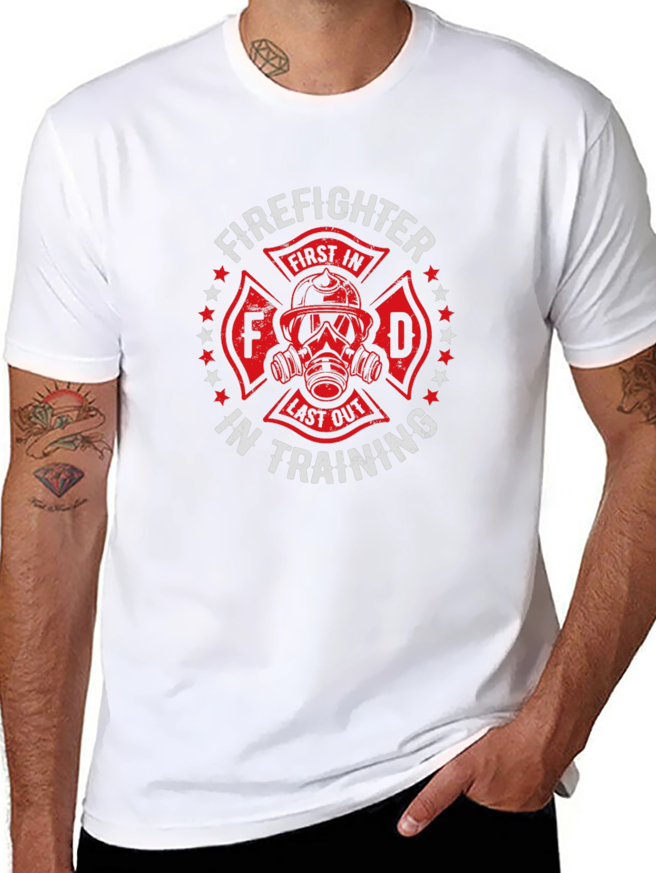 Firefighter Training T-Shirt - First In Last Out Design