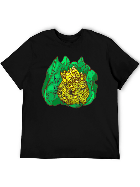Cauliflower Graphic Print Black T-Shirt