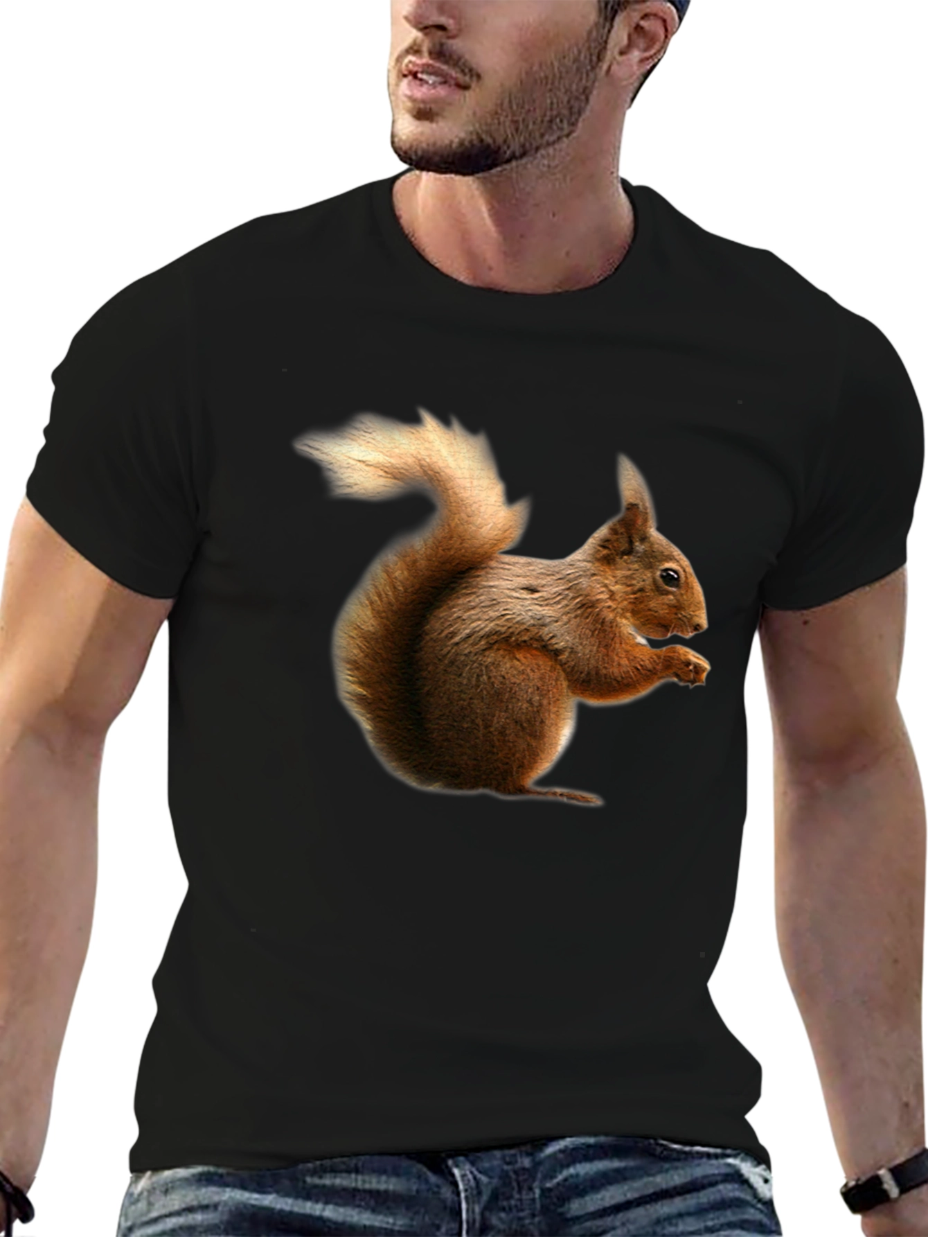 Squirrel Graphic Black T-Shirt