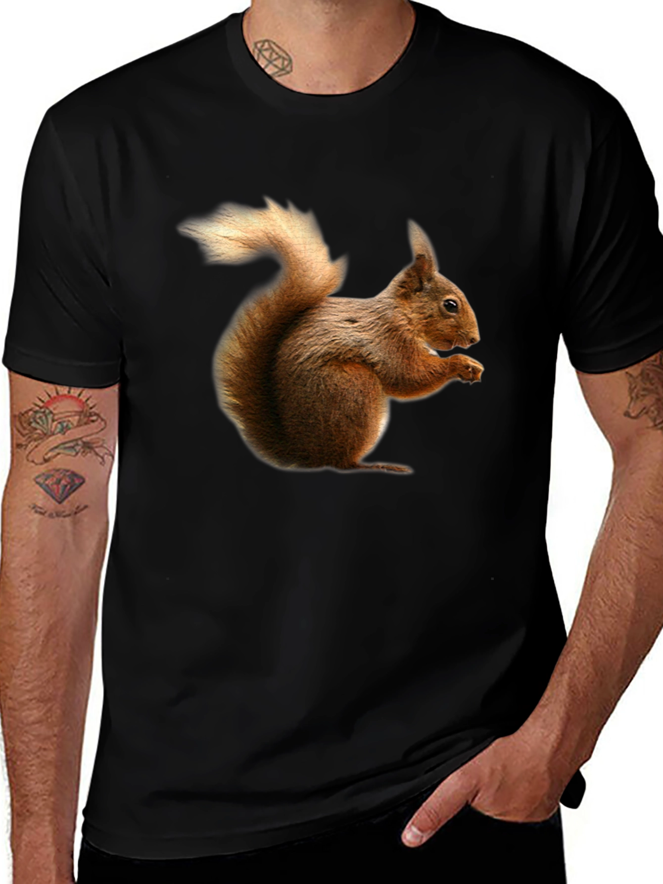 Squirrel Graphic Black T-Shirt
