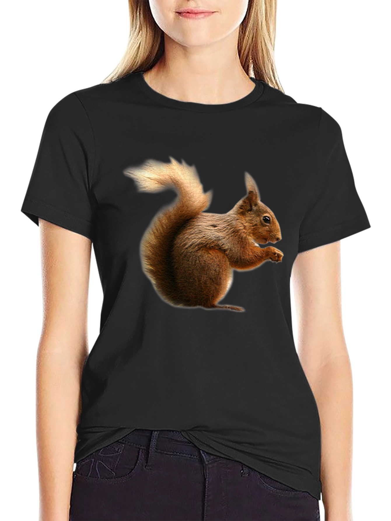 Squirrel Graphic Black T-Shirt