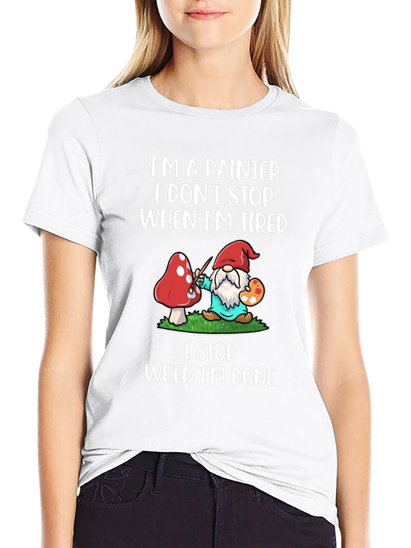 Painter Gnome Graphic T-Shirt - Funny Artist Tee