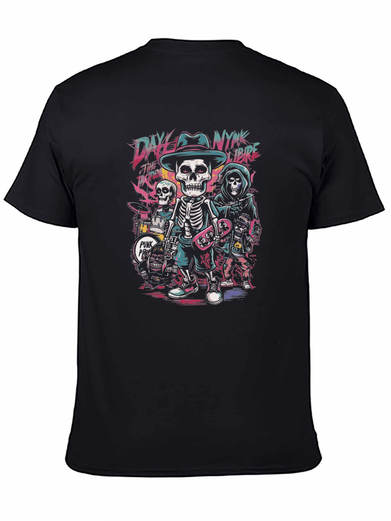 Skeleton Band T-Shirt - Punk Rock Vibe