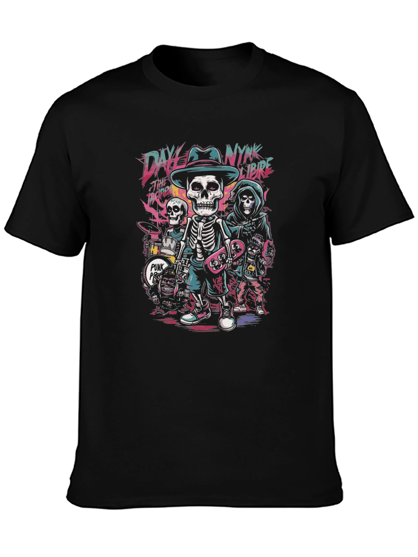 Skeleton Band T-Shirt - Punk Rock Vibe