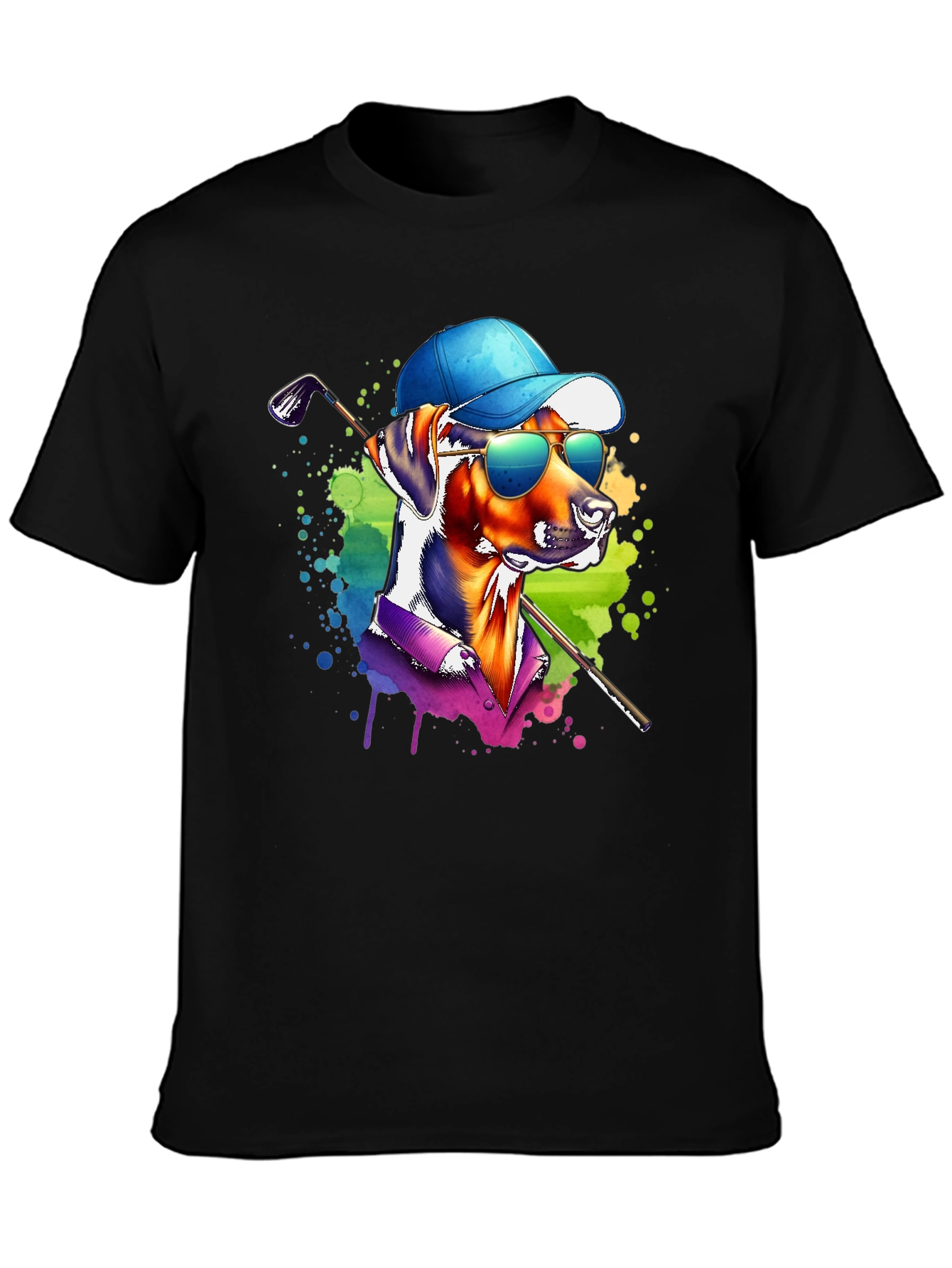 Dog Golfer Graphic T-Shirt
