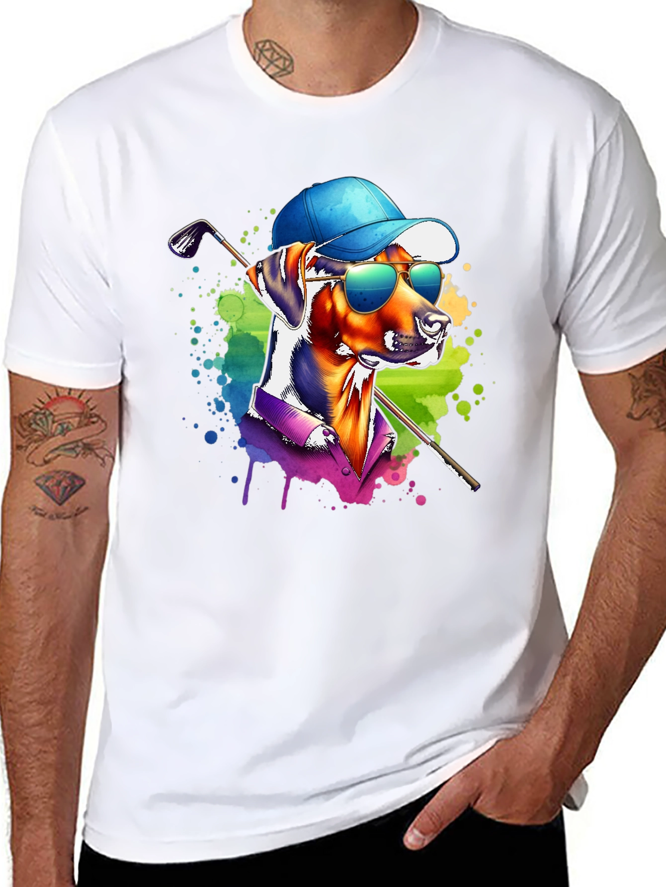 Dog Golfer Graphic T-Shirt