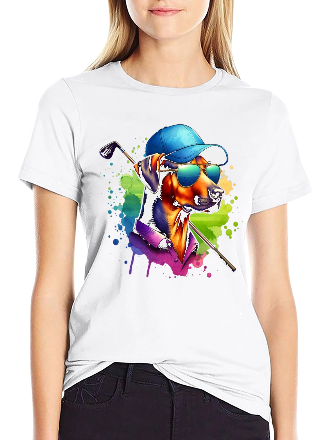 Dog Golfer Graphic T-Shirt