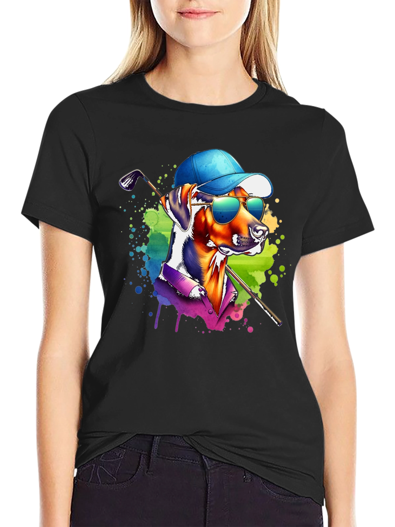 Dog Golfer Graphic T-Shirt