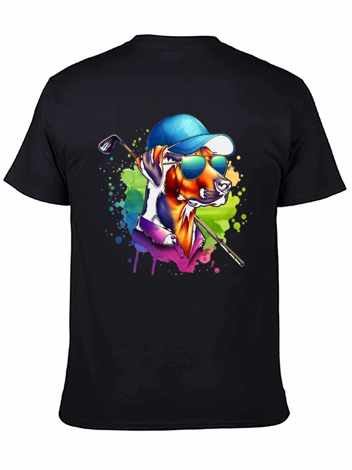 Dog Golfer Graphic T-Shirt