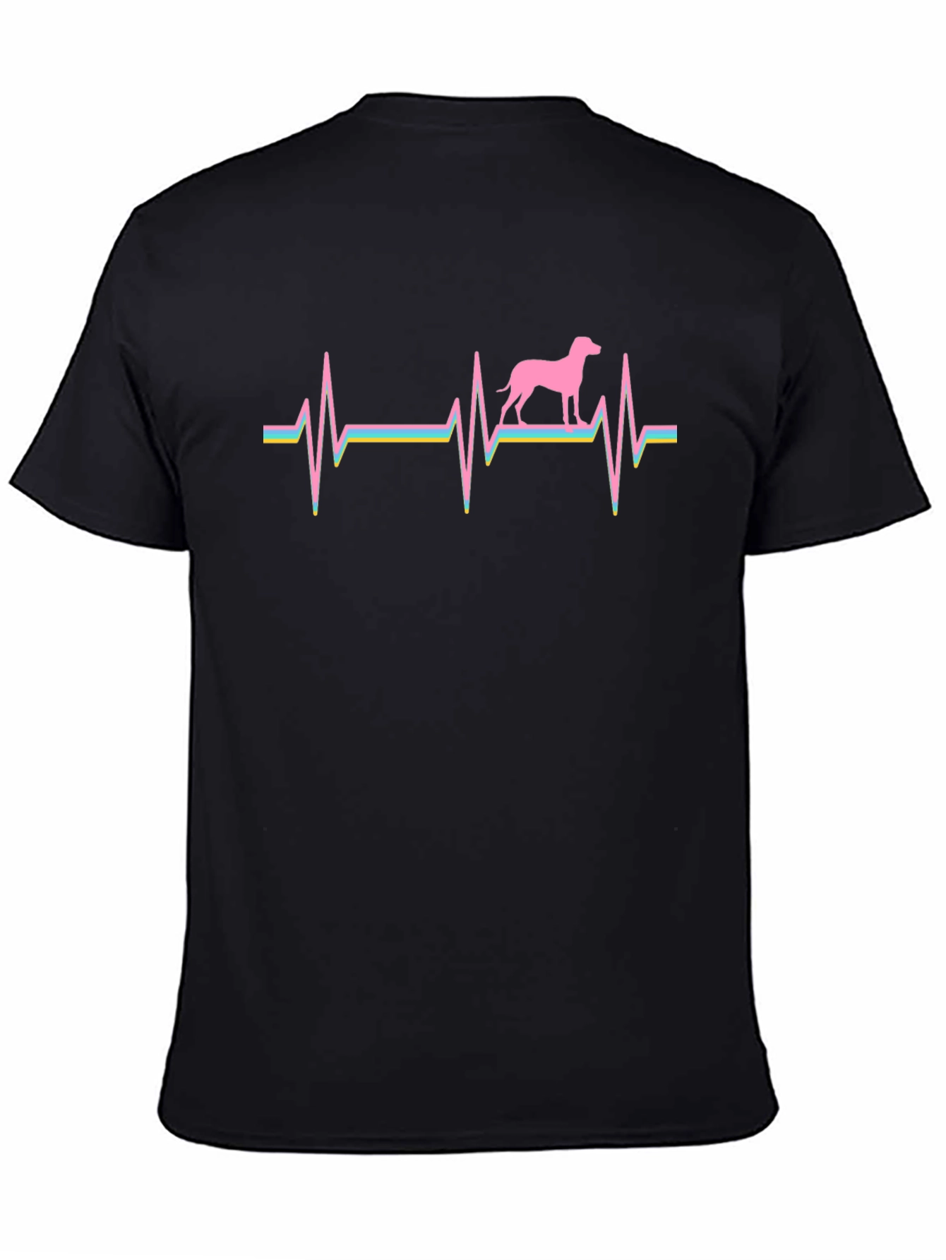 Dog Heartbeat Graphic Tee - Black