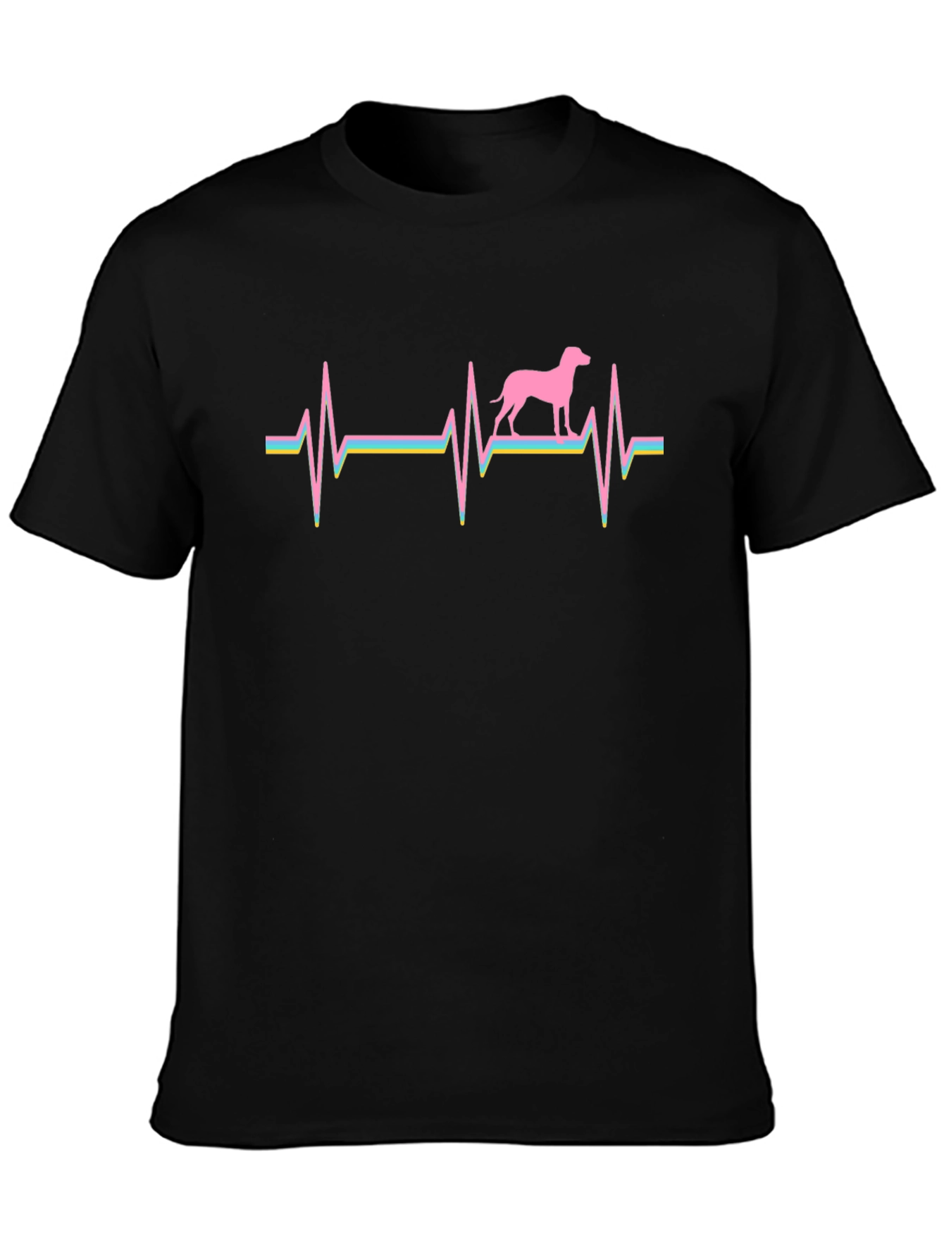 Dog Heartbeat Graphic Tee - Black