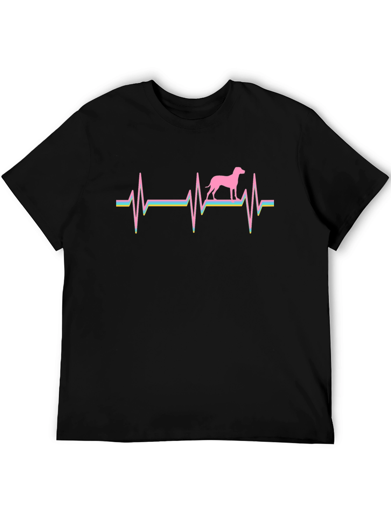 Dog Heartbeat Graphic Tee - Black