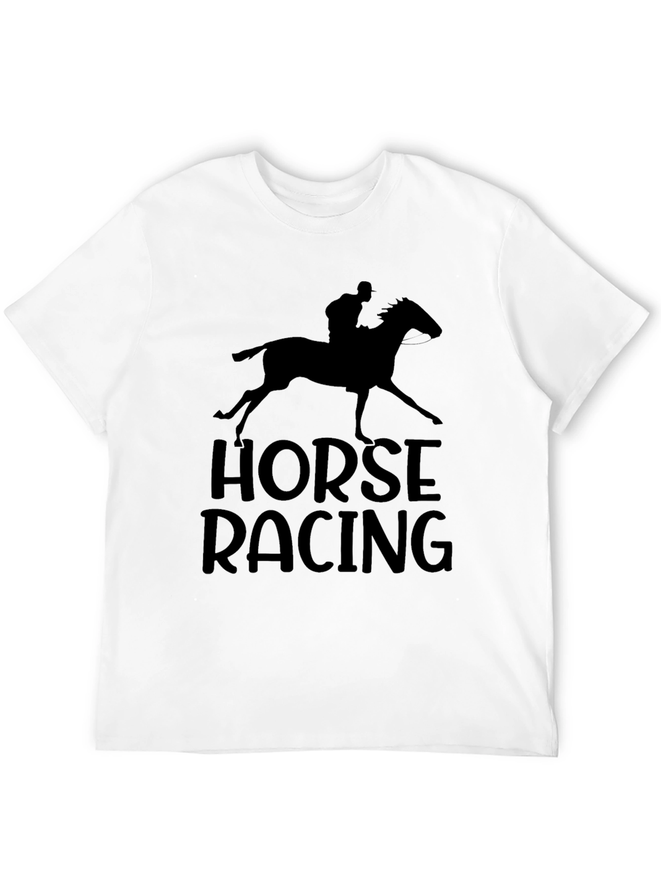 Horse Racing Black Graphic Tee Shirt