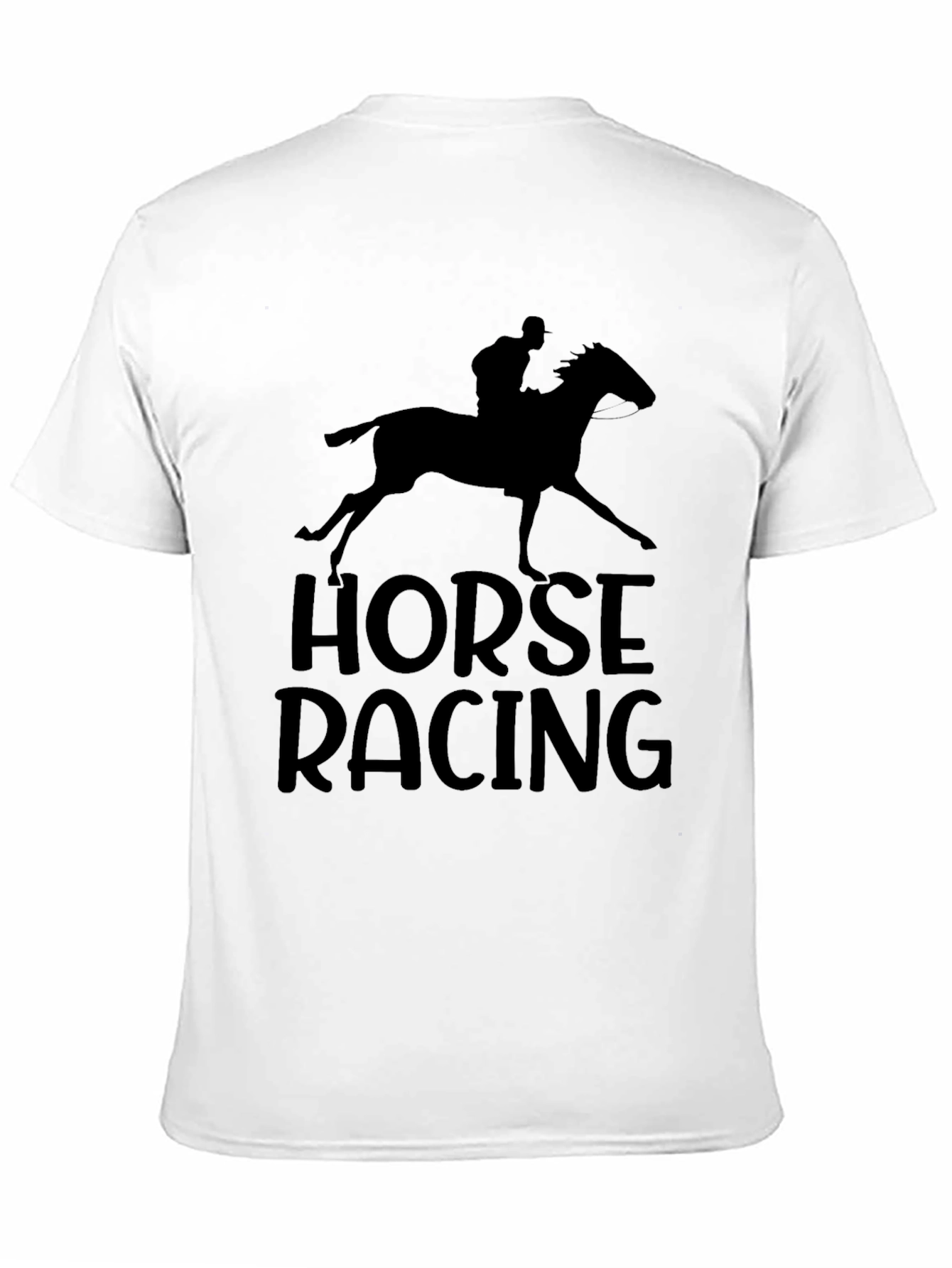 Horse Racing Black Graphic Tee Shirt