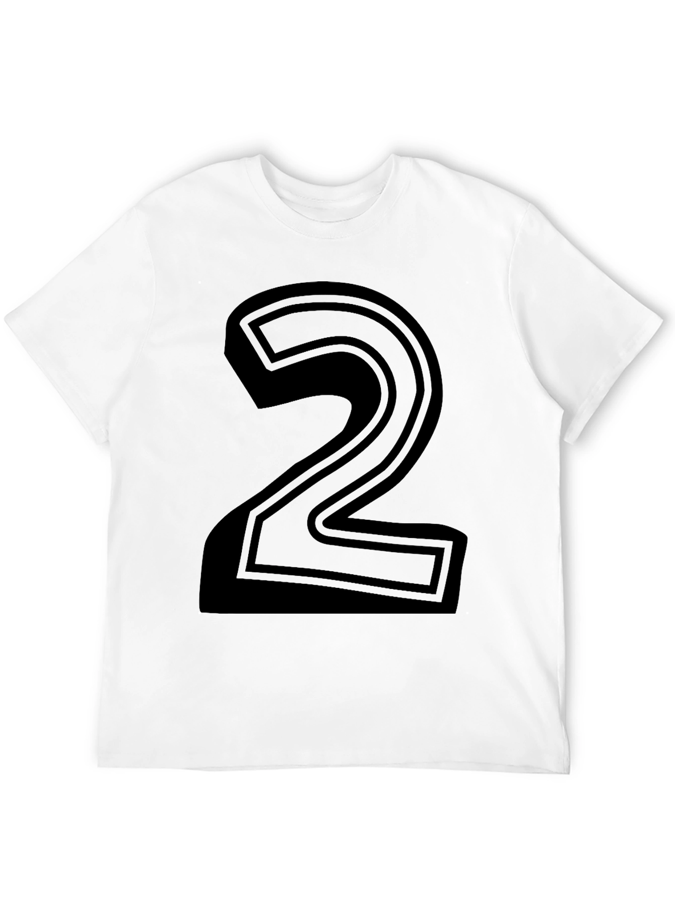 Number 2 Black Graphic Tee - Casual Style